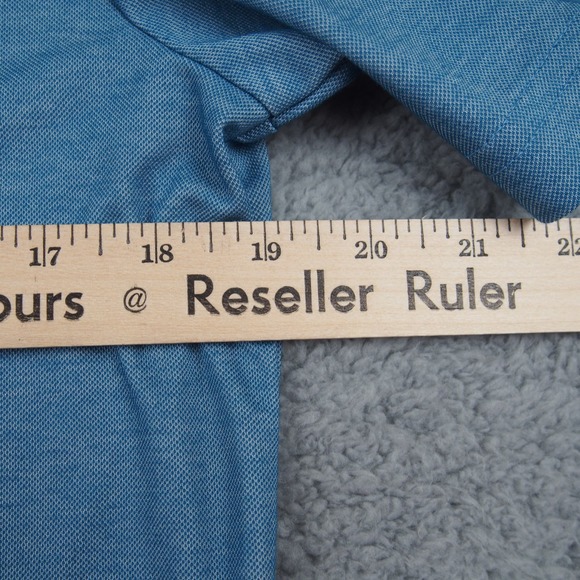 Travis Mathew Polo Shirt Men's Sz Medium Light Blue Striped Pima Cotton Golf EUC - Picture 8 of 11